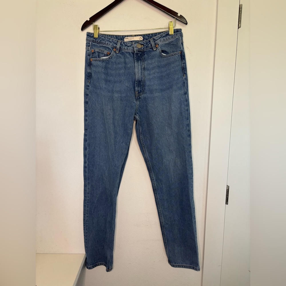 ASOS DENIM MEDIUM WASH STRAIGHT LEG CLASSIC VINTAGE STYLE JEANS SZ 32